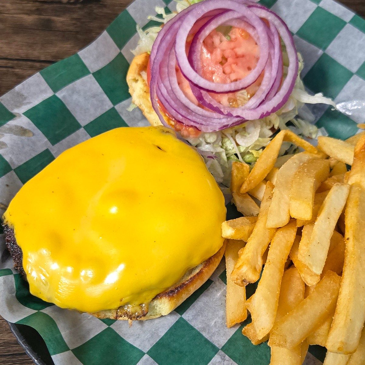 Classic American Cheese Burger.