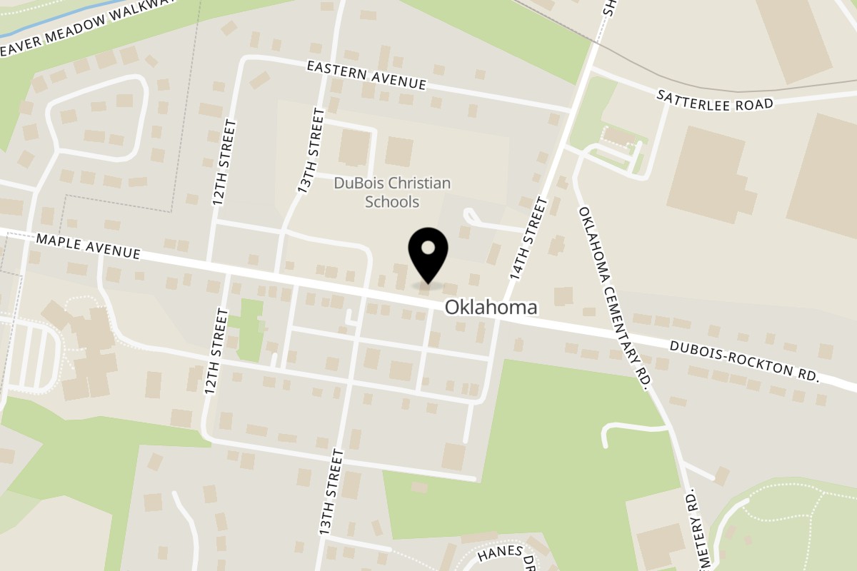 Map showing the location of Gateway Cafe on 1283 Maple Ave in DuBois